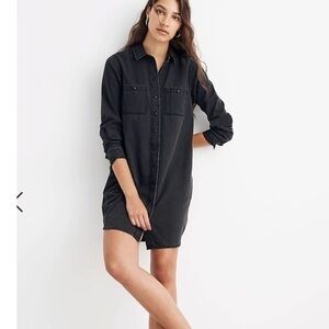 Madewell denim shirt dress in stonewashed black